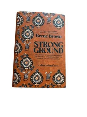 Brené Brown "Strong Ground" Hardcover — Rust Orange Patterned Cover